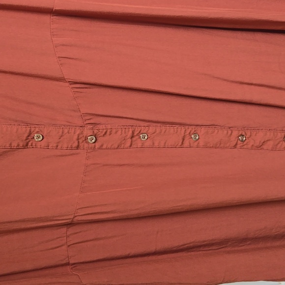 Bossini Cotron Dark Burnt Orange Brownish Short Sleeve Dress Women's Button Up - Picture 4 of 7
